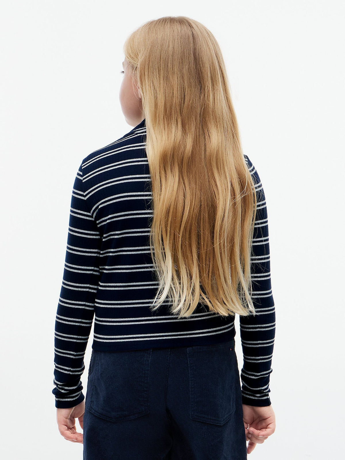 Tommy Hilfiger Blue Gllitter Extra Slim Long Sleeve Top - image 4