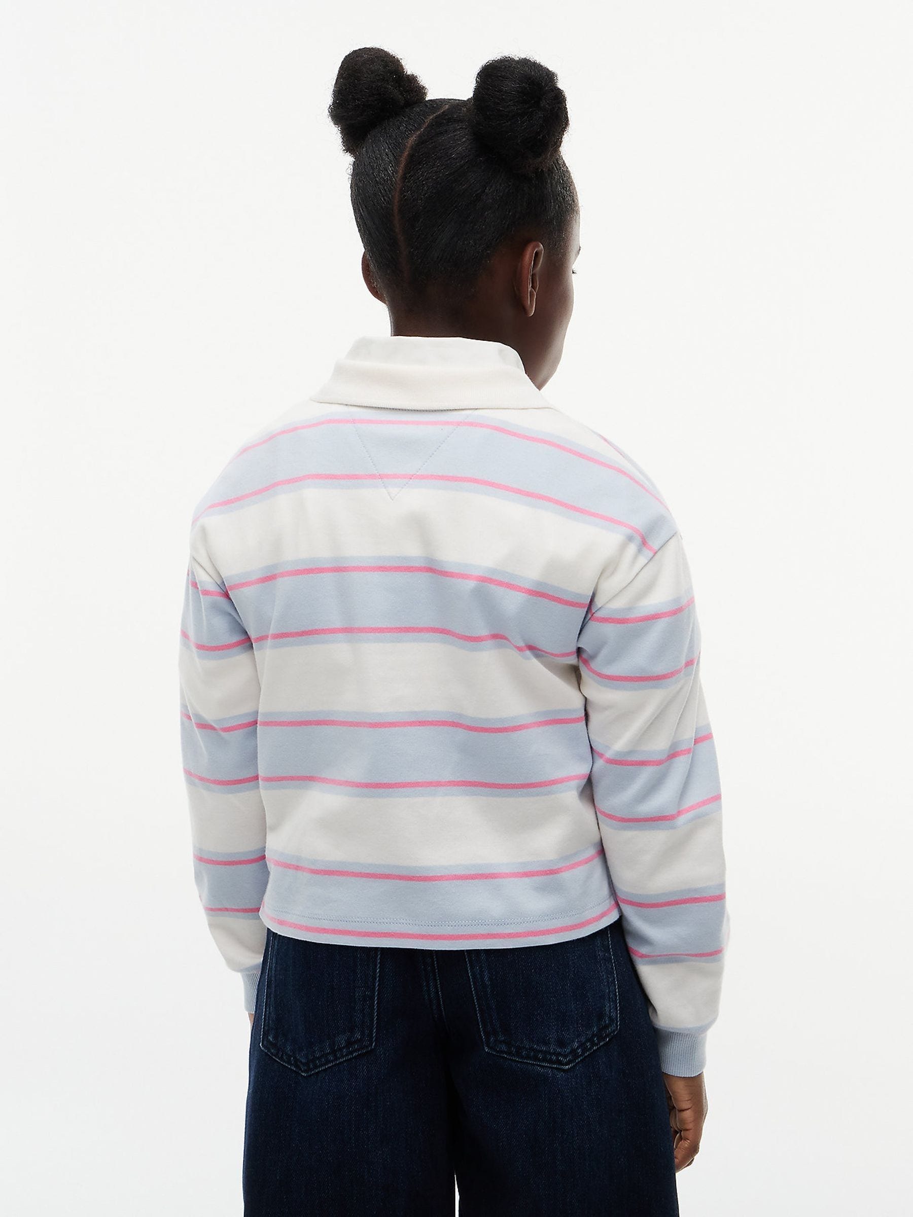 Dsiney Kidz - Tommy Hilfiger Blue Relaxed Fit Stripe Long Sleeve Polo Shirt image 2