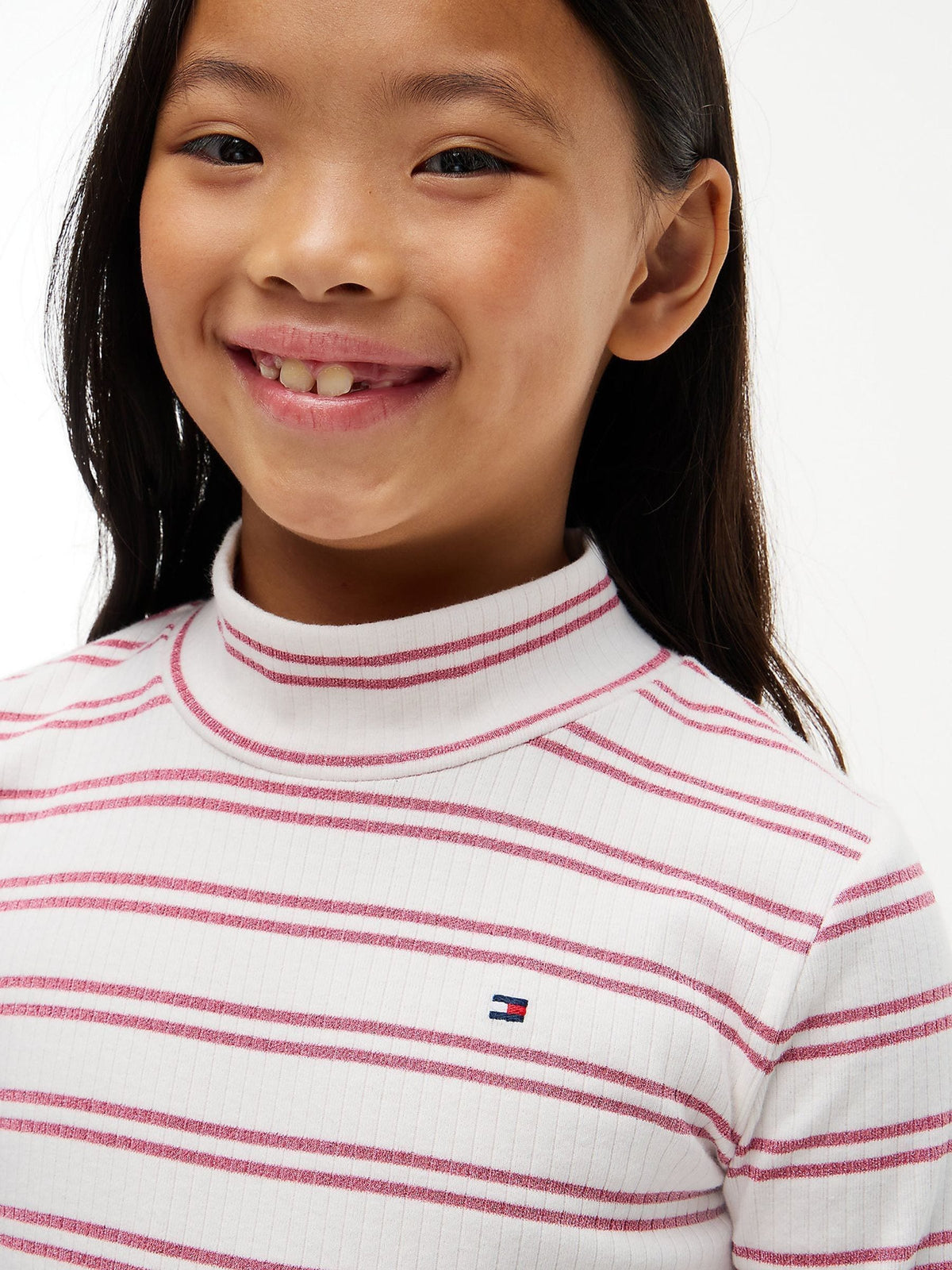 Tommy Hilfiger White Gllitter Extra Slim Long Sleeve Top - image 3