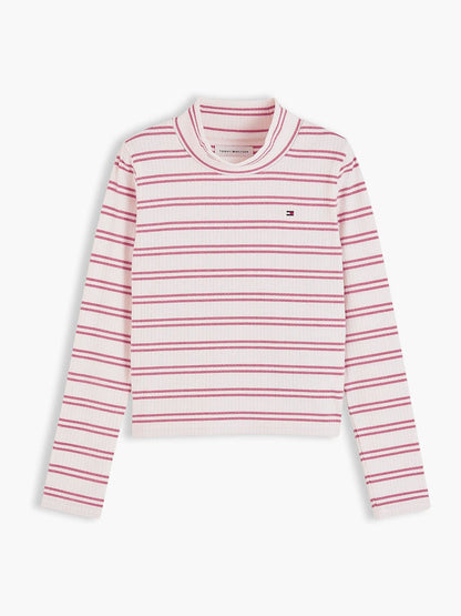 Tommy Hilfiger White Gllitter Extra Slim Long Sleeve Top - image 5