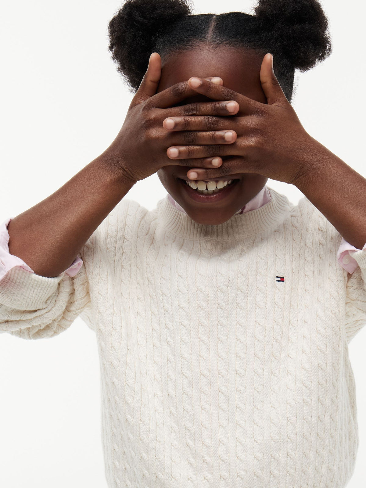 Dsiney Kidz - Tommy Hilfiger Cream Relaxed Cable Knit Jumper image 4