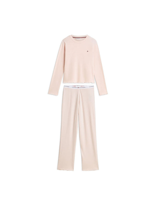 Tommy Hilfiger Pink Signature Logo Waistband Ribbed Pyjama Set - image 1