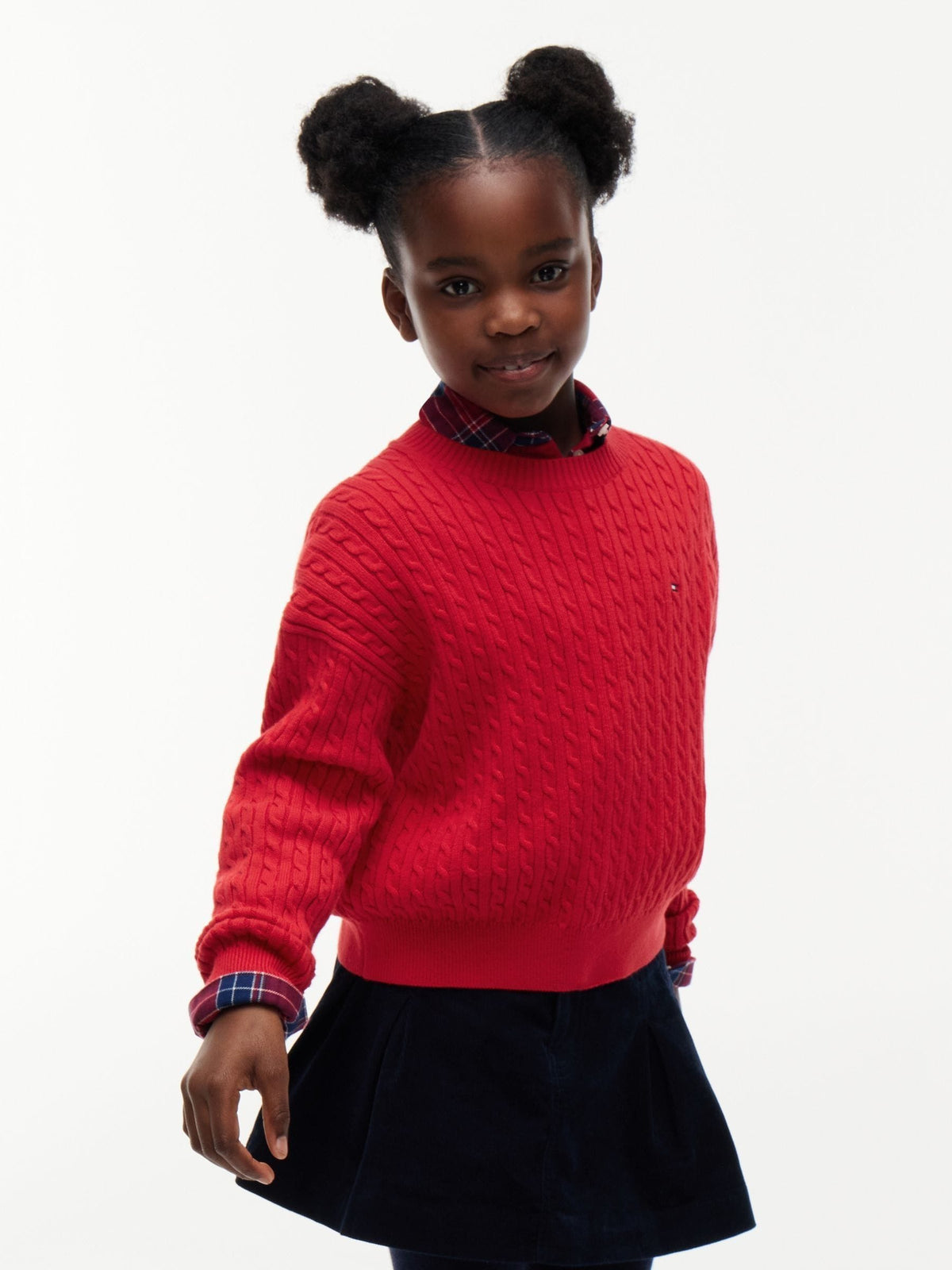 Dsiney Kidz - Tommy Hilfiger Red Relaxed Cable Knit Jumper image 1