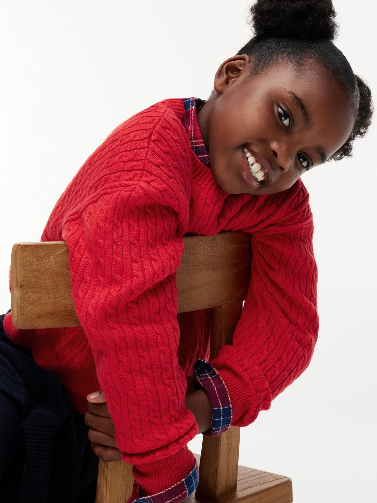 Dsiney Kidz - Tommy Hilfiger Red Relaxed Cable Knit Jumper image 3