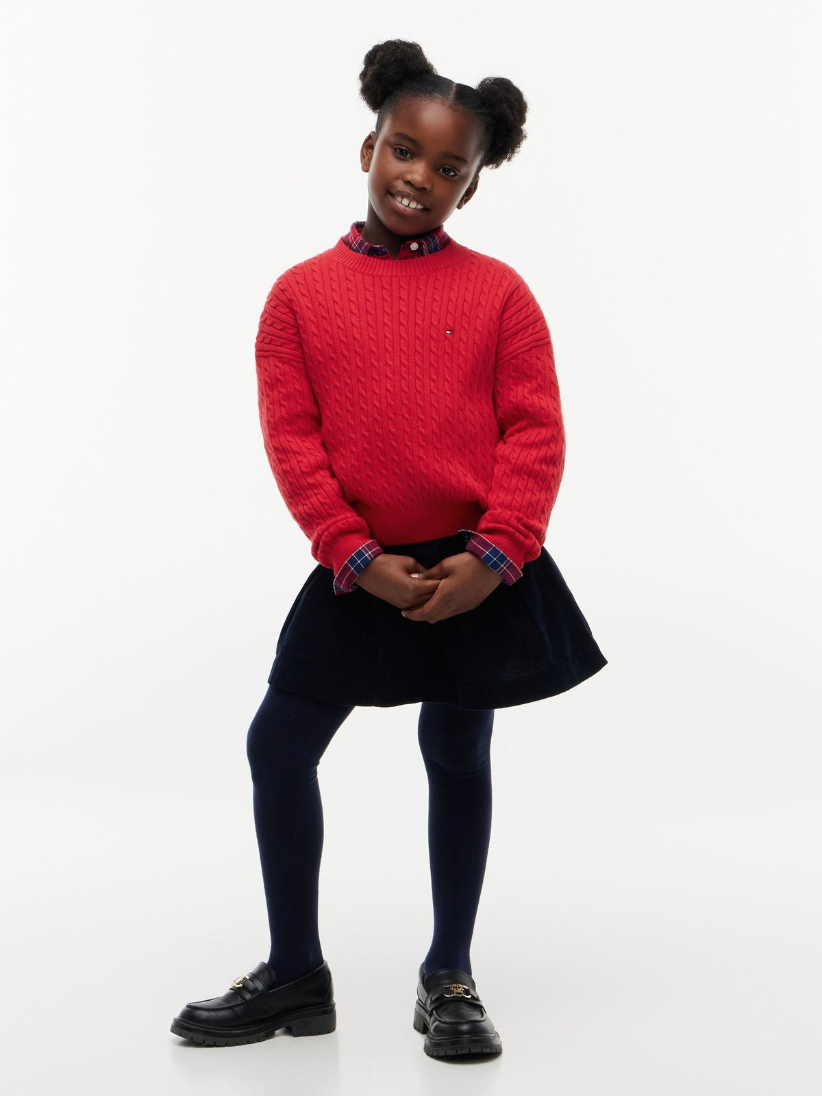 Dsiney Kidz - Tommy Hilfiger Red Relaxed Cable Knit Jumper image 4