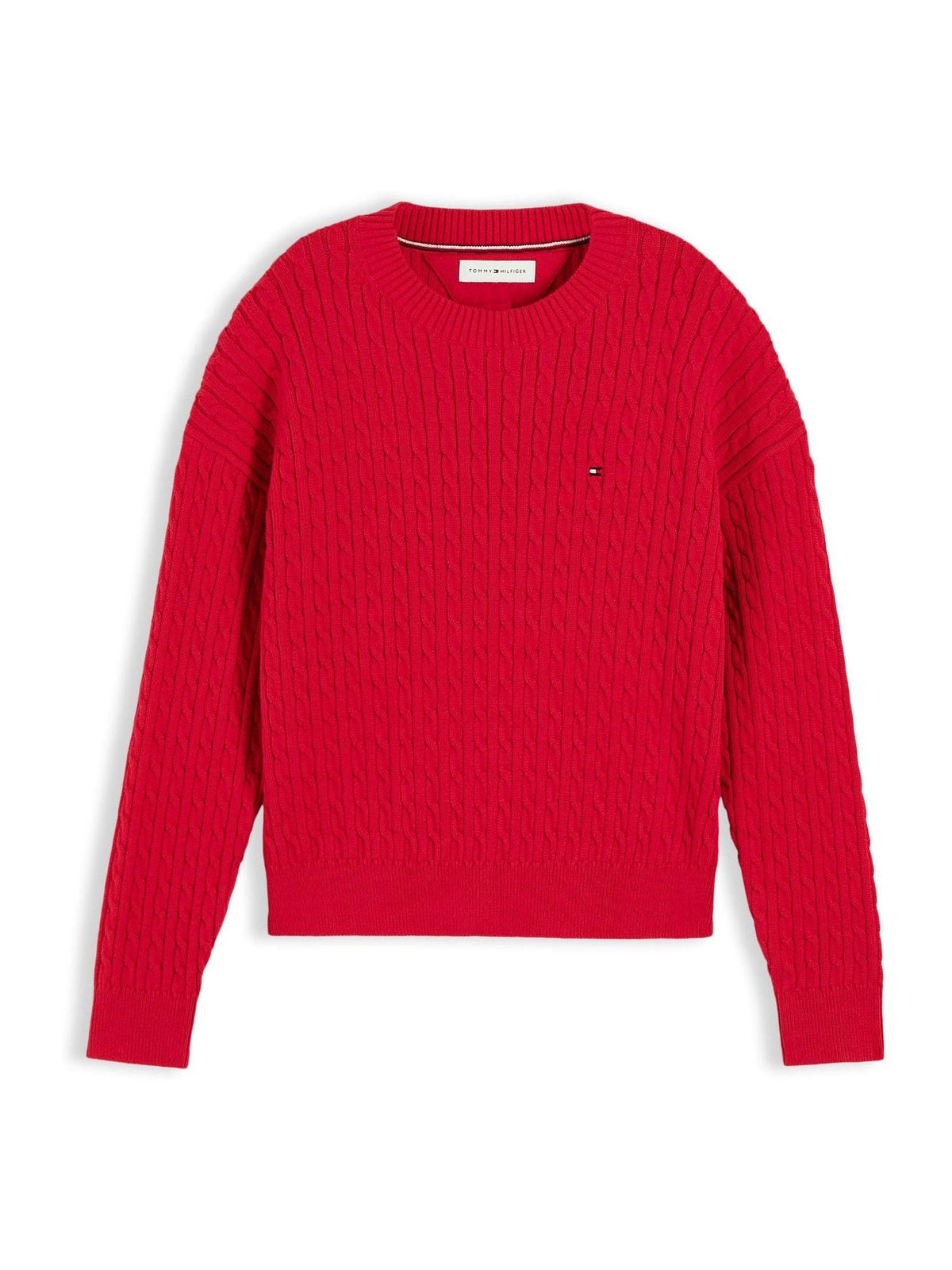 Dsiney Kidz - Tommy Hilfiger Red Relaxed Cable Knit Jumper image 5