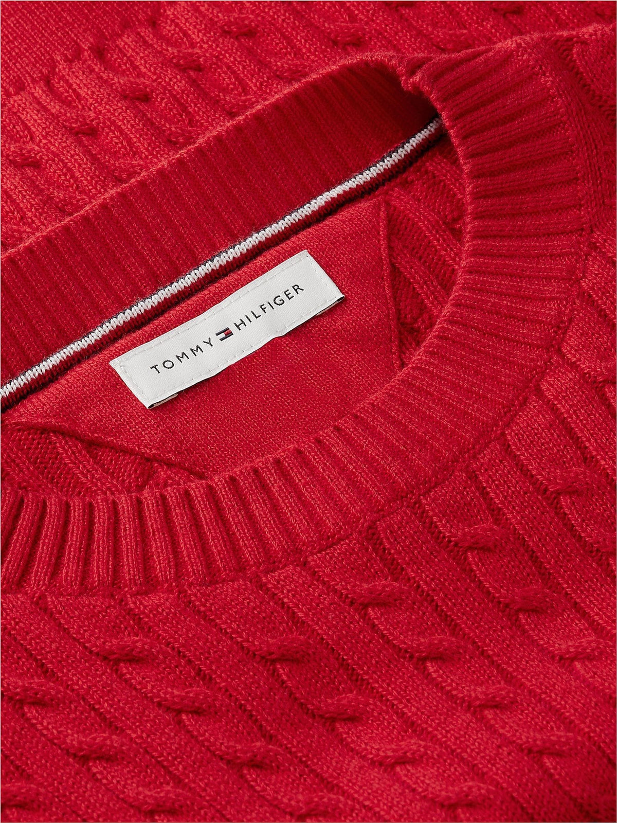 Dsiney Kidz - Tommy Hilfiger Red Relaxed Cable Knit Jumper image 6
