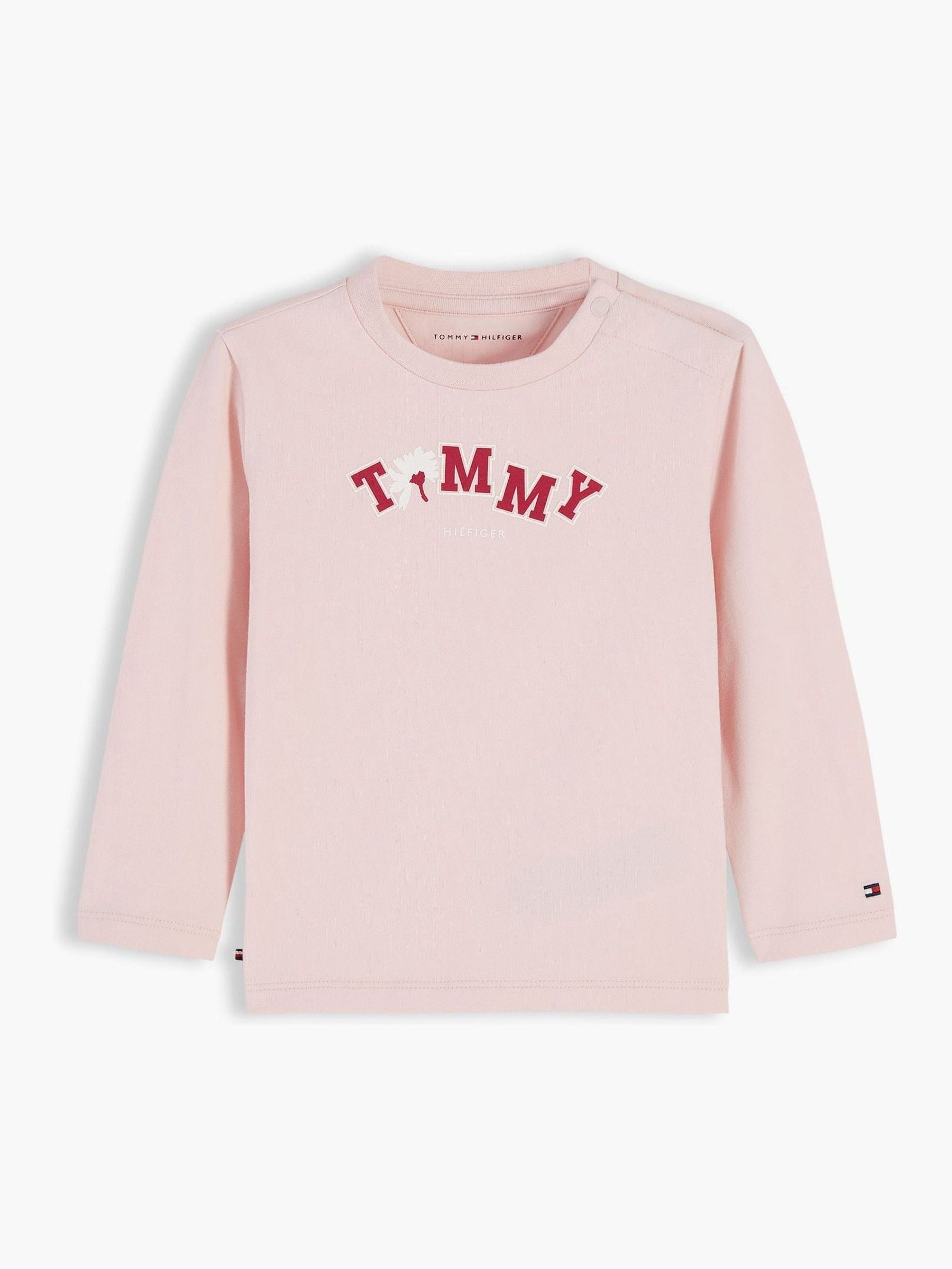 Dsiney Kidz - Tommy Hilfiger Pink Logo Long Sleeve T-Shirt image 1
