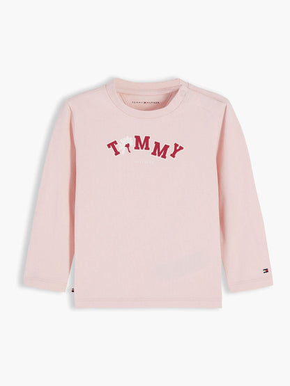 Dsiney Kidz - Tommy Hilfiger Pink Logo Long Sleeve T-Shirt image 1