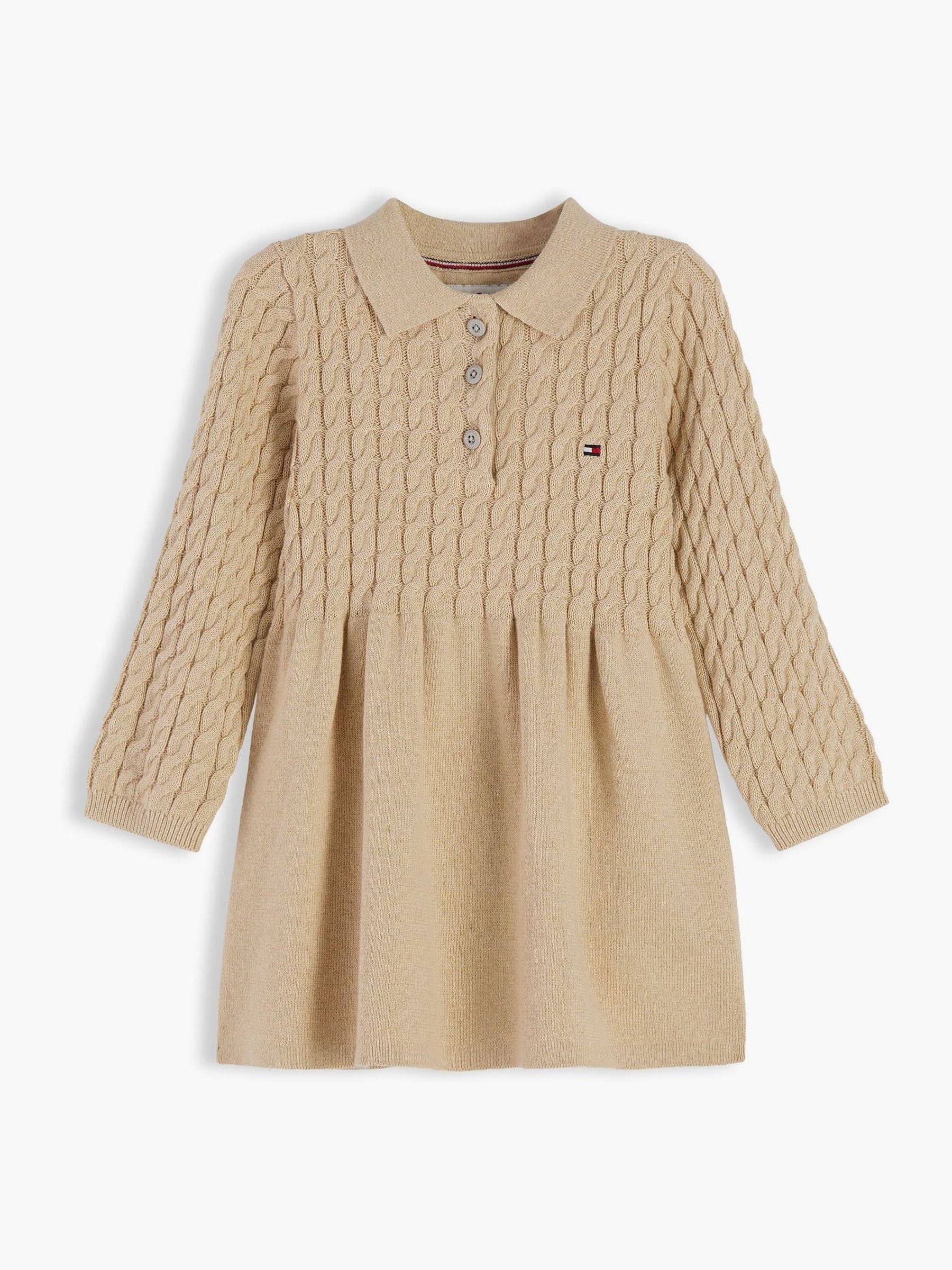 Dsiney Kidz - Tommy Hilfiger Gold Cable Knit Relaxed Polo Jumper Dress image 1