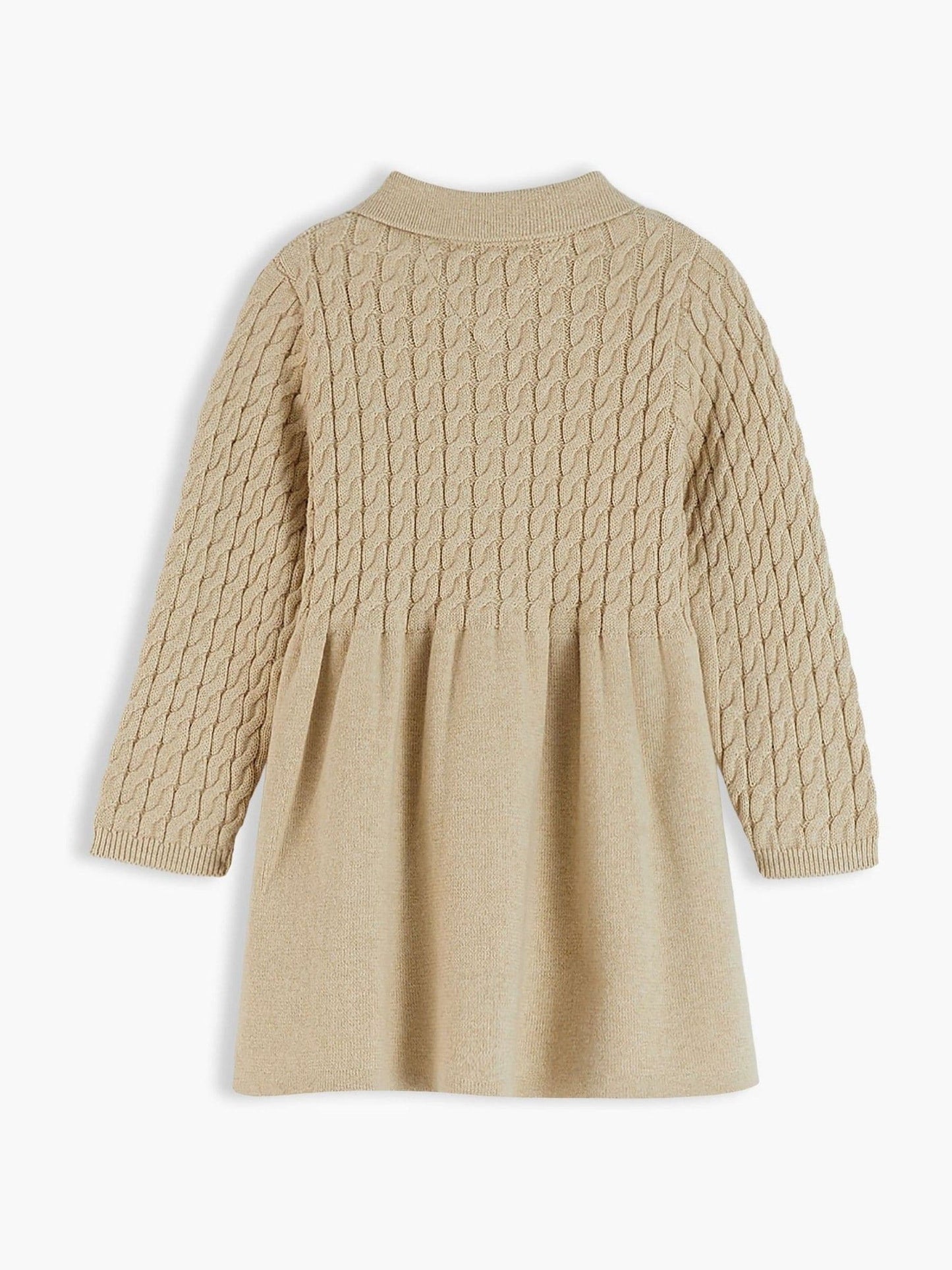 Dsiney Kidz - Tommy Hilfiger Gold Cable Knit Relaxed Polo Jumper Dress image 2