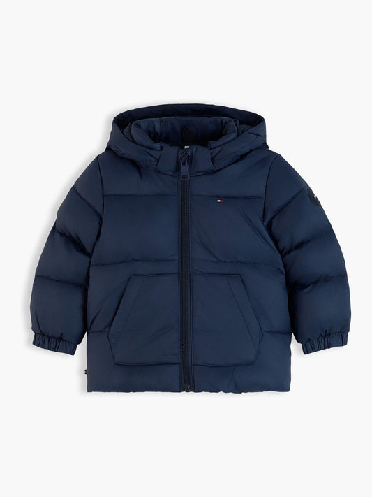 Dsiney Kidz - Tommy Hilfiger Blue Flag Embroidery Zip-Thru Hooded Puffer Jacket image 1