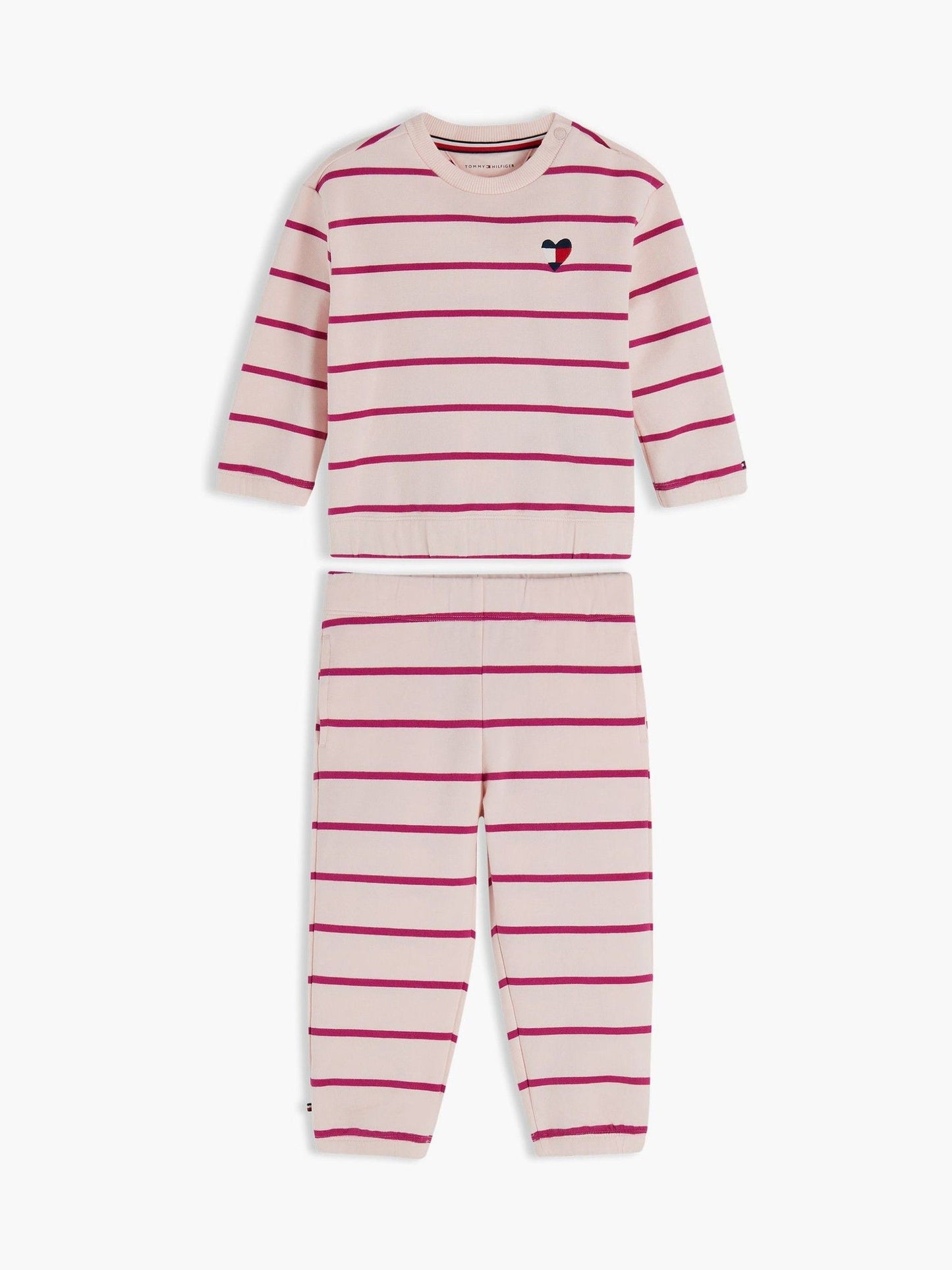 Dsiney Kidz - Tommy Hilfiger Pink Heart Flag Sweatshirt And Joggers Set image 1
