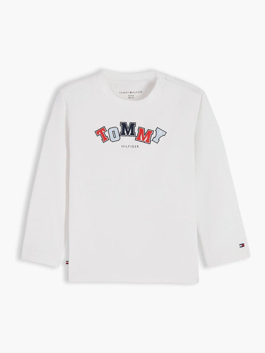 Dsiney Kidz - Tommy Hilfiger White Logo Long Sleeve T-Shirt image 1