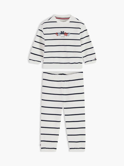 Dsiney Kidz - Tommy Hilfiger White Heart Flag Sweatshirt And Joggers Set image 1