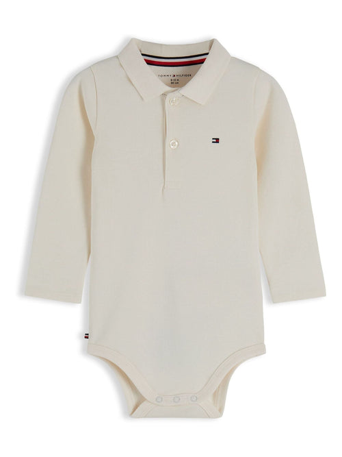Dsiney Kidz - Tommy Hilfiger White Polo Collar Long Sleeve Bodysuit image 1