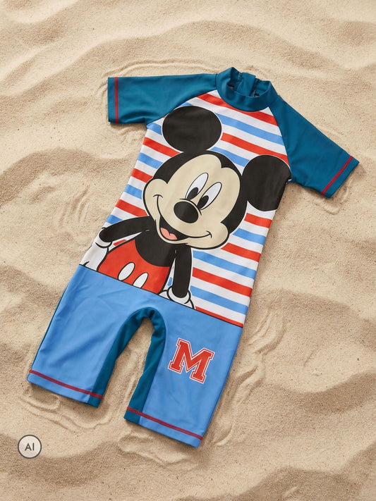 Dsiney Kidz - Vanilla Underground Blue Disney Mickey Mouse Licensing Boys Short Sleeve Swimsuit image 1