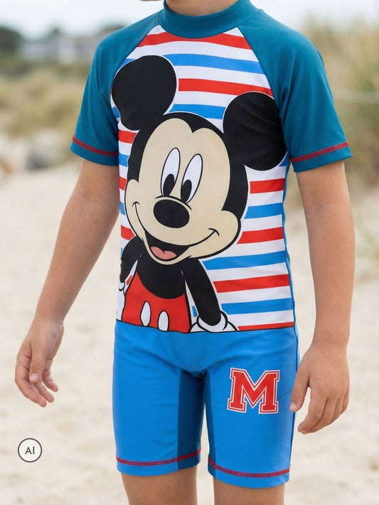 Dsiney Kidz - Vanilla Underground Blue Disney Mickey Mouse Licensing Boys Short Sleeve Swimsuit image 2