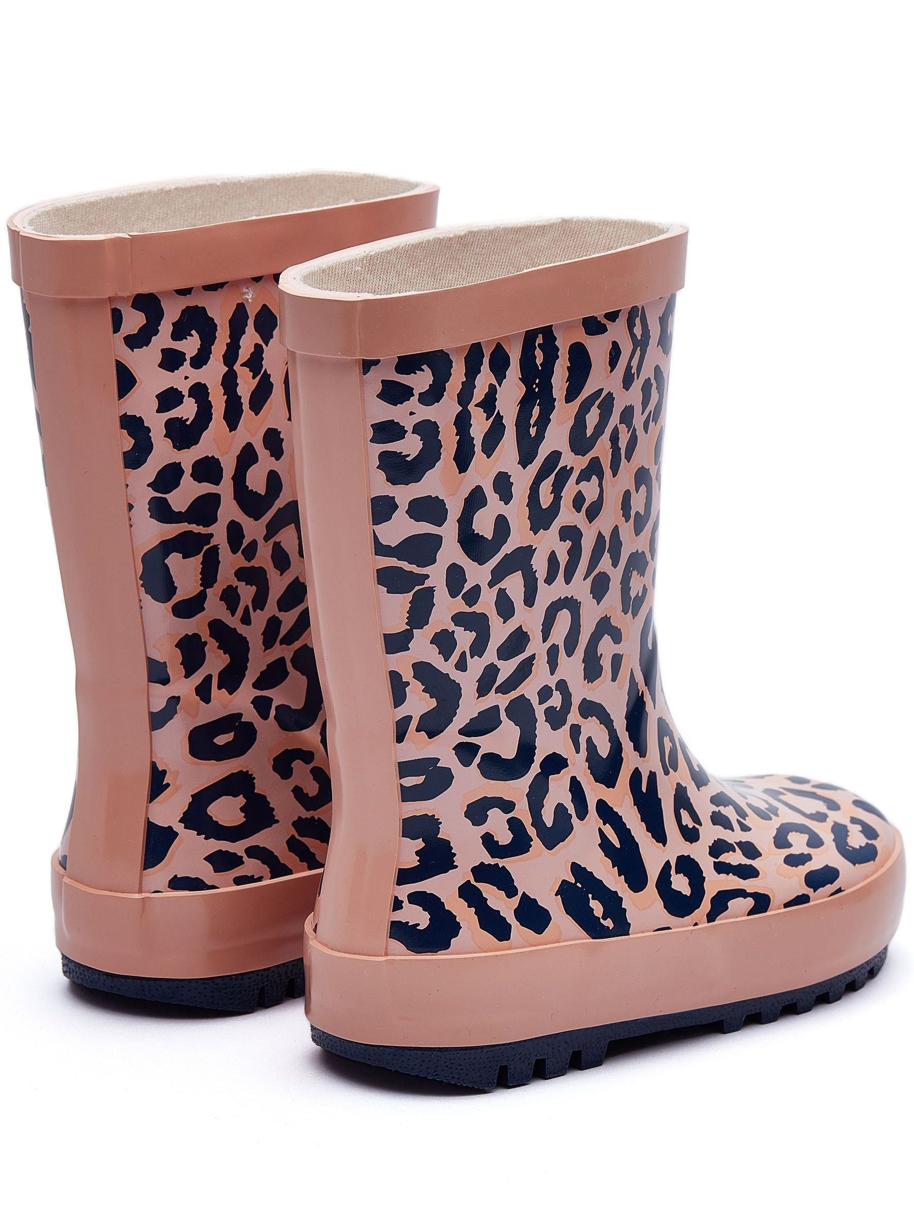 Harry Bear Purple Leopard Print Printed Wellies image 3