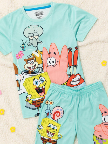 Dsiney Kidz - Vanilla Underground Blue Kids SpongeBob SquarePants Short Pyjamas image 2