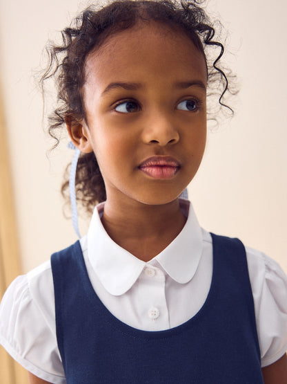 Navy Jersey Stretch Bow School Pinafore (3-14yrs) image 4