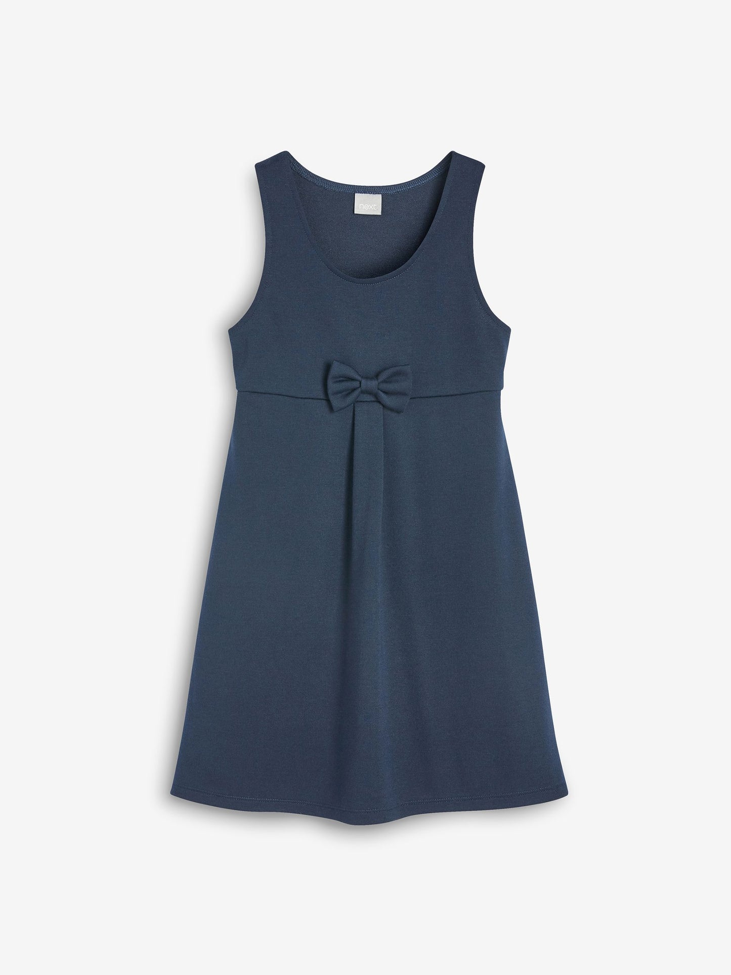 Navy Jersey Stretch Bow School Pinafore (3-14yrs) image 5