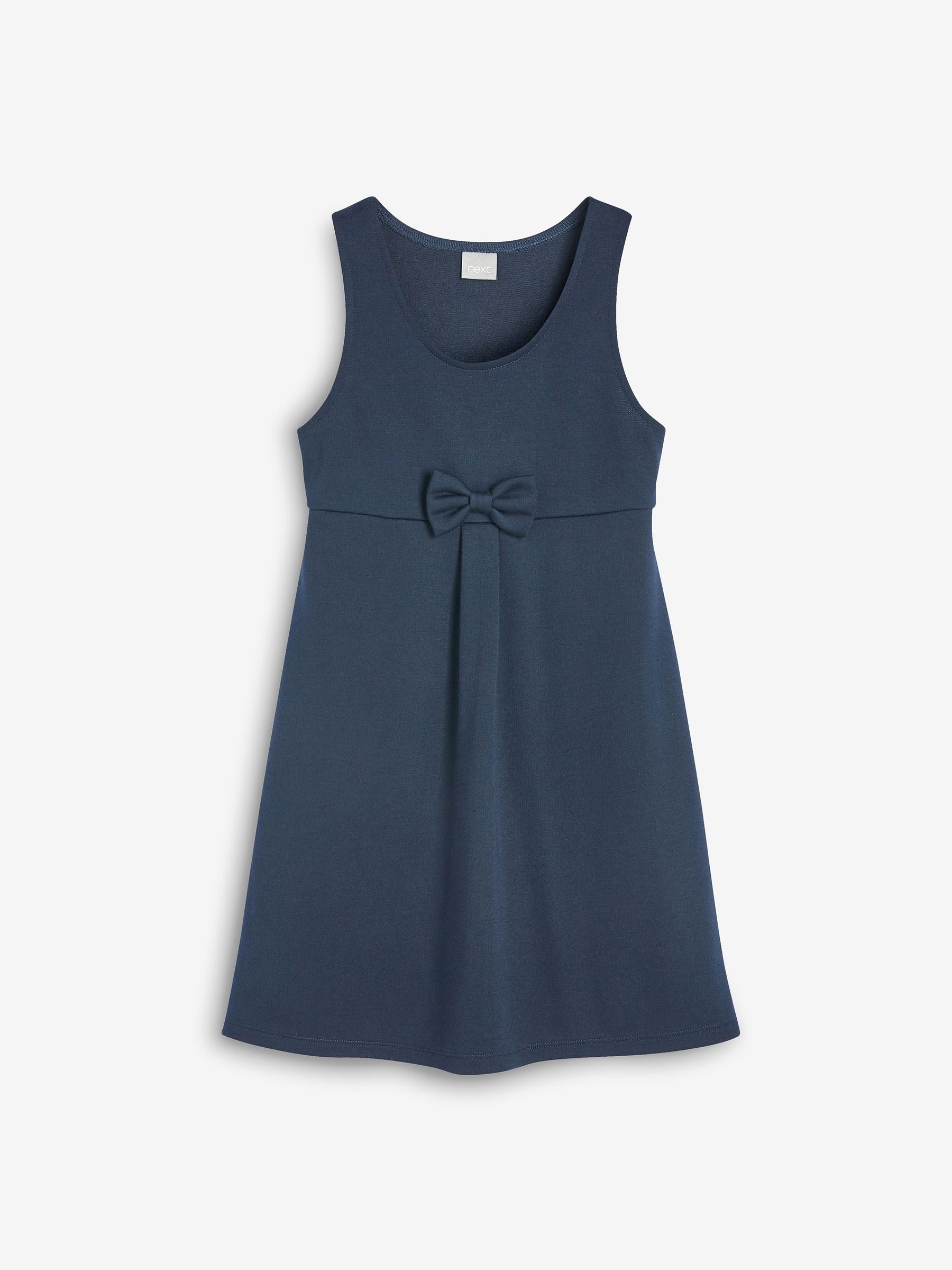 Navy Jersey Stretch Bow School Pinafore (3-14yrs) image 5
