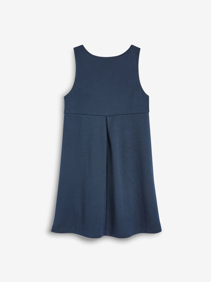 Navy Jersey Stretch Bow School Pinafore (3-14yrs) image 6