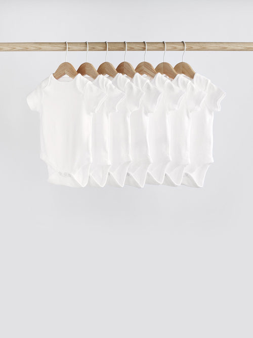 Dsiney Kidz - White Essential 7 Pack Short Sleeve Bodysuits image 1