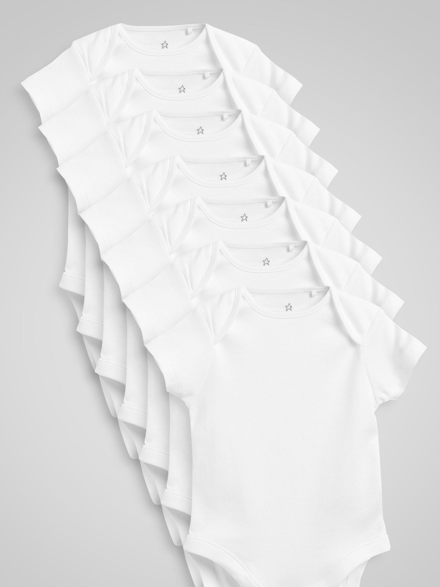 White Essential 7 Pack Short Sleeve Bodysuits image 3