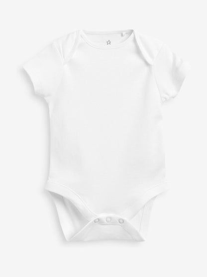 White Essential 7 Pack Short Sleeve Bodysuits image 4
