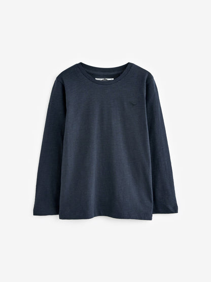 Navy Long Sleeve Plain T-Shirt (3mths-7yrs) image 1