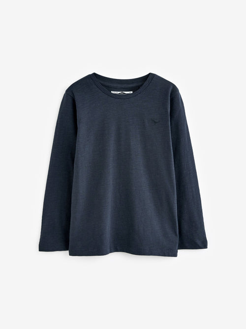 Navy Long Sleeve Plain T-Shirt (3mths-7yrs) image 1