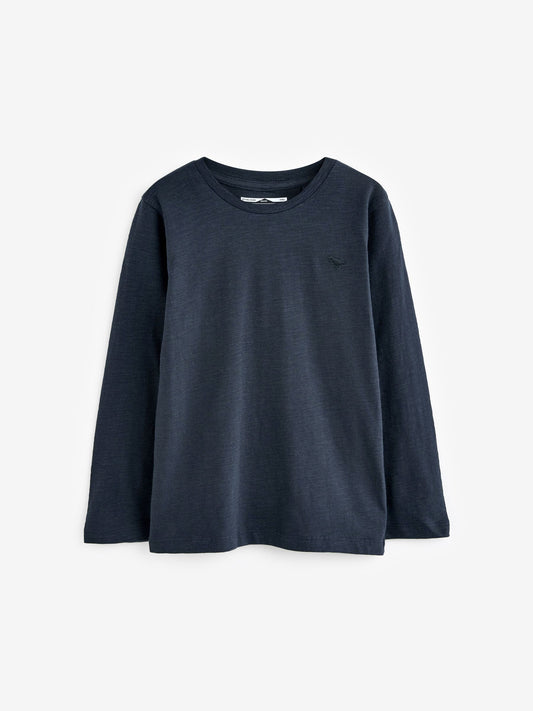 Navy Long Sleeve Plain T-Shirt (3mths-7yrs) image 1