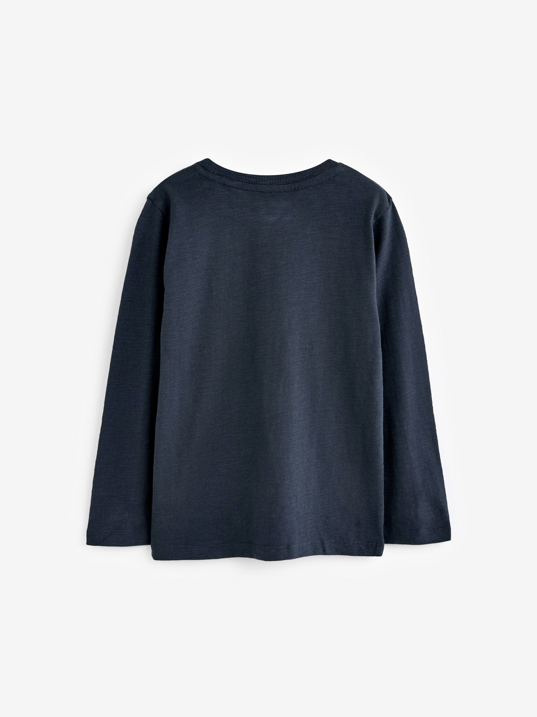 Navy Long Sleeve Plain T-Shirt (3mths-7yrs) image 2