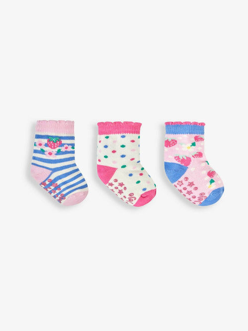 JoJo Maman Bébé Pink 3-Pack Fruit Socks image 1