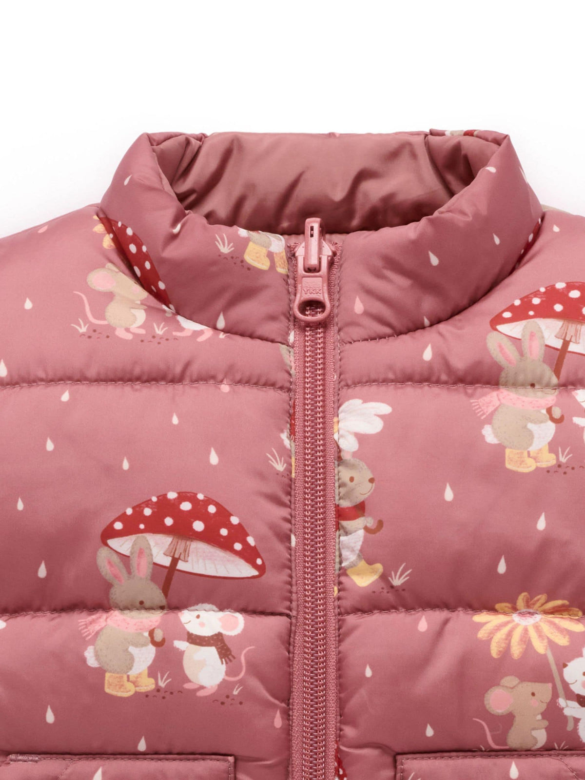 Purebaby Pink Reversible Printed Puffer Vest - image 3