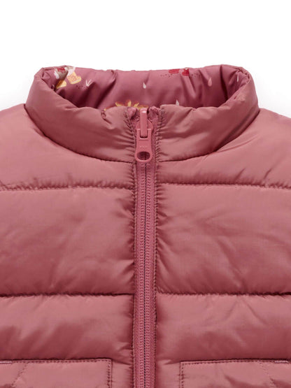 Purebaby Pink Reversible Printed Puffer Vest - image 4