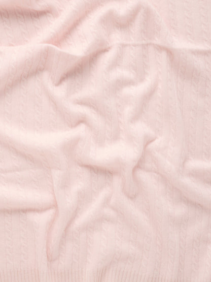 Purebaby Pink Cashmere Cable Stitch Blanket 100x100cm - image 4