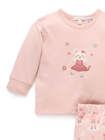 Purebaby Pink Thick Long Sleeve Printed Pyjamas Set - image 2