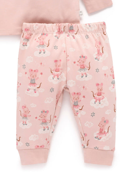 Purebaby Pink Thick Long Sleeve Printed Pyjamas Set - image 4