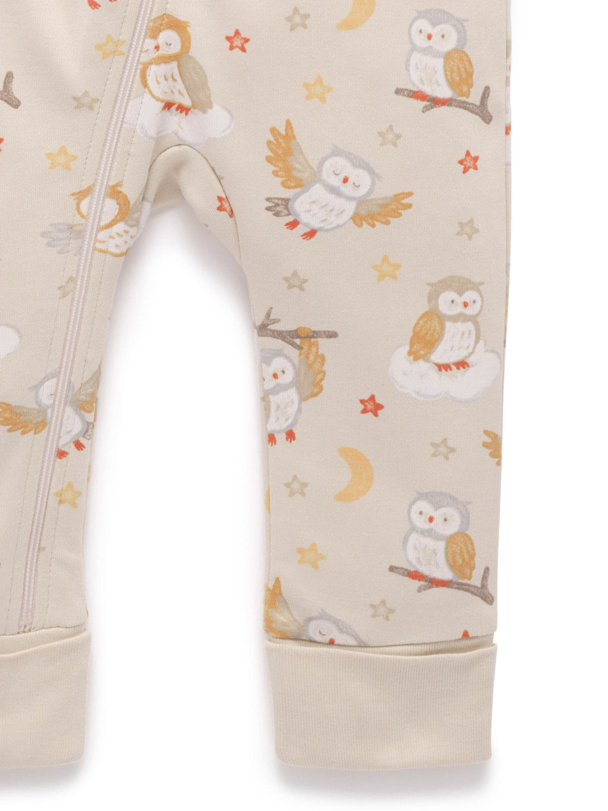 Purebaby Natural Thick Pyjamas Printed Zip Sleepsuit with Roll Cuffs - image 4