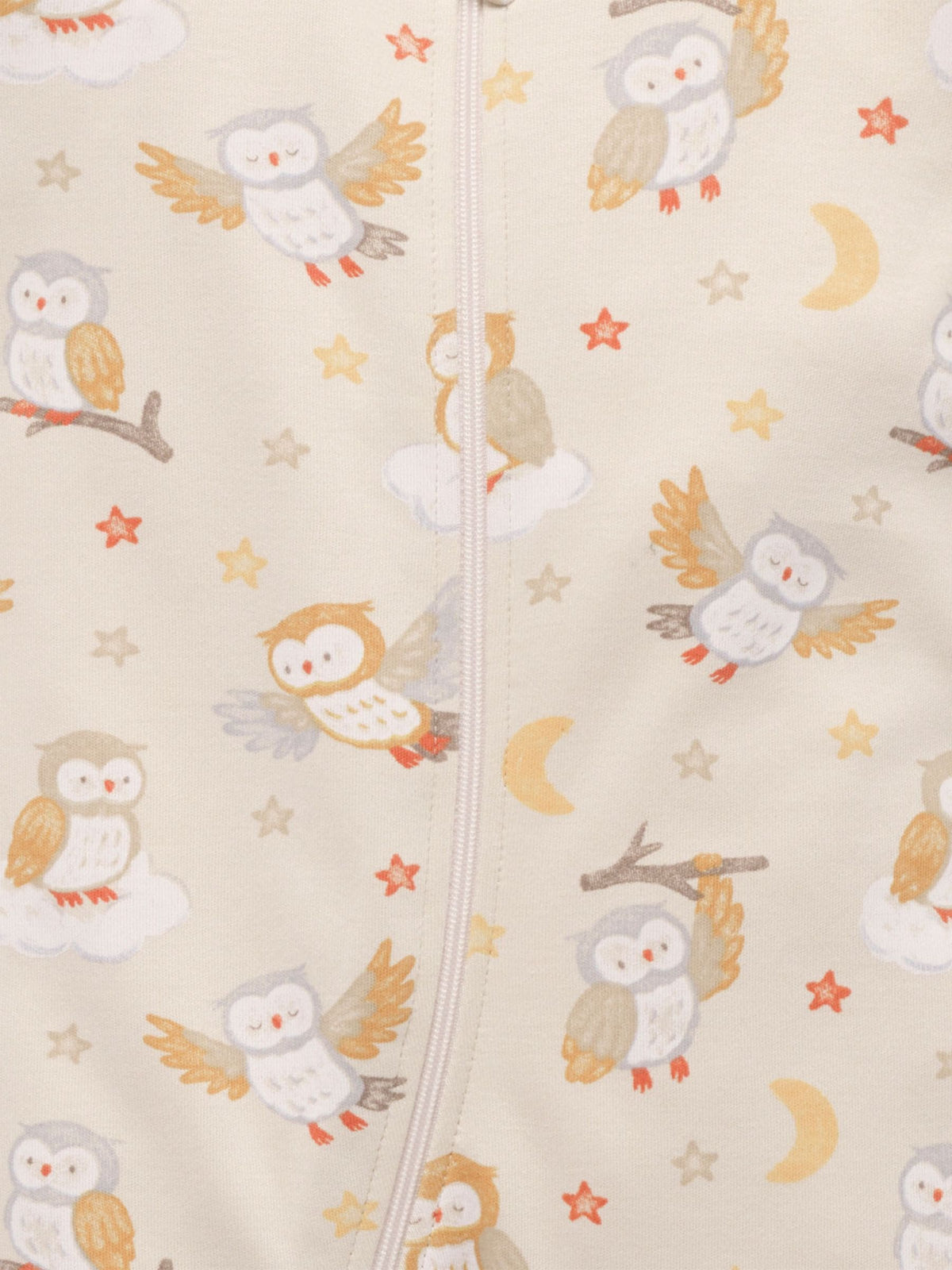 Purebaby Natural Thick Pyjamas Printed Zip Sleepsuit with Roll Cuffs - image 5