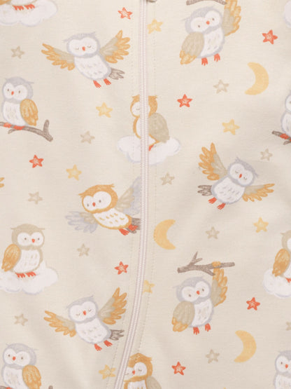Purebaby Natural Thick Pyjamas Printed Zip Sleepsuit with Roll Cuffs - image 5