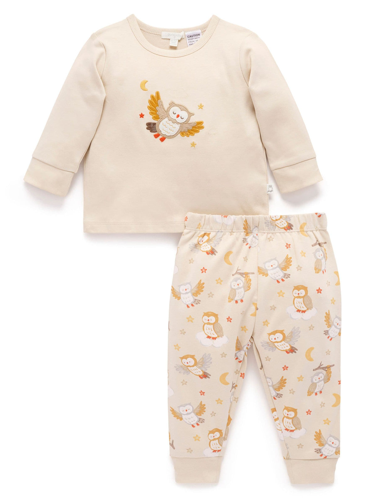 Purebaby Natural Thick Long Sleeve Printed Pyjamas Set - image 1