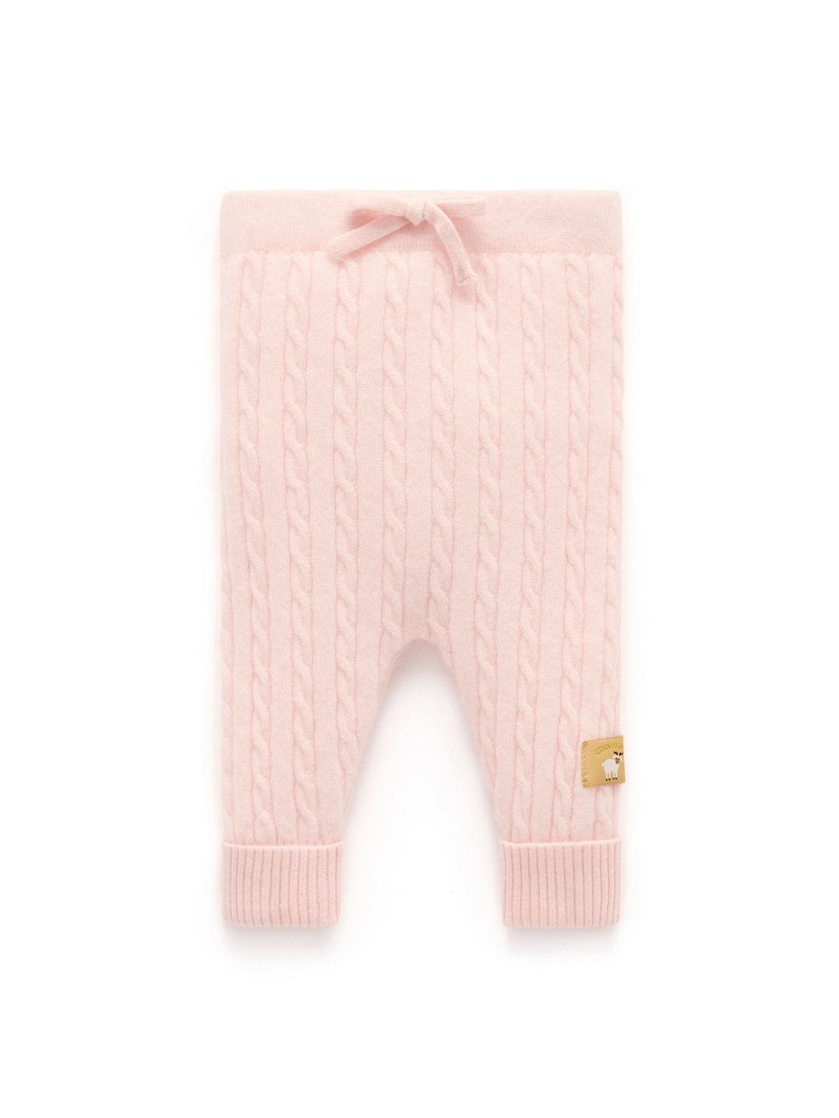 Purebaby Pink Cashmere Cable Stitch Leggings - image 3