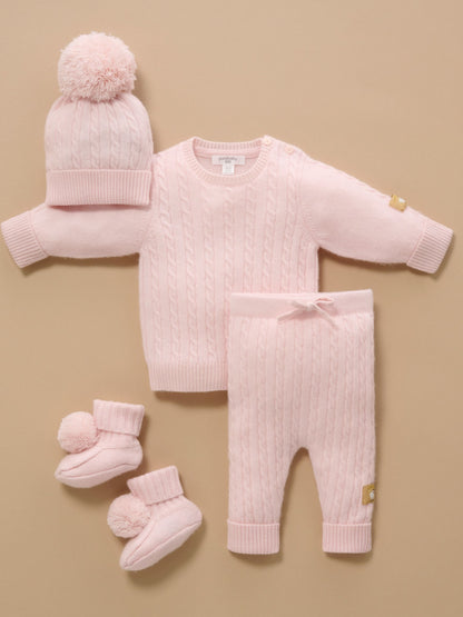 Purebaby Pink Cashmere Cable Stitch Leggings - image 7