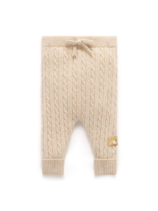 Purebaby Brown Cashmere Cable Stitch Leggings - image 1