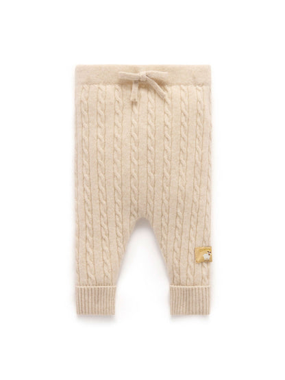 Purebaby Brown Cashmere Cable Stitch Leggings - image 1