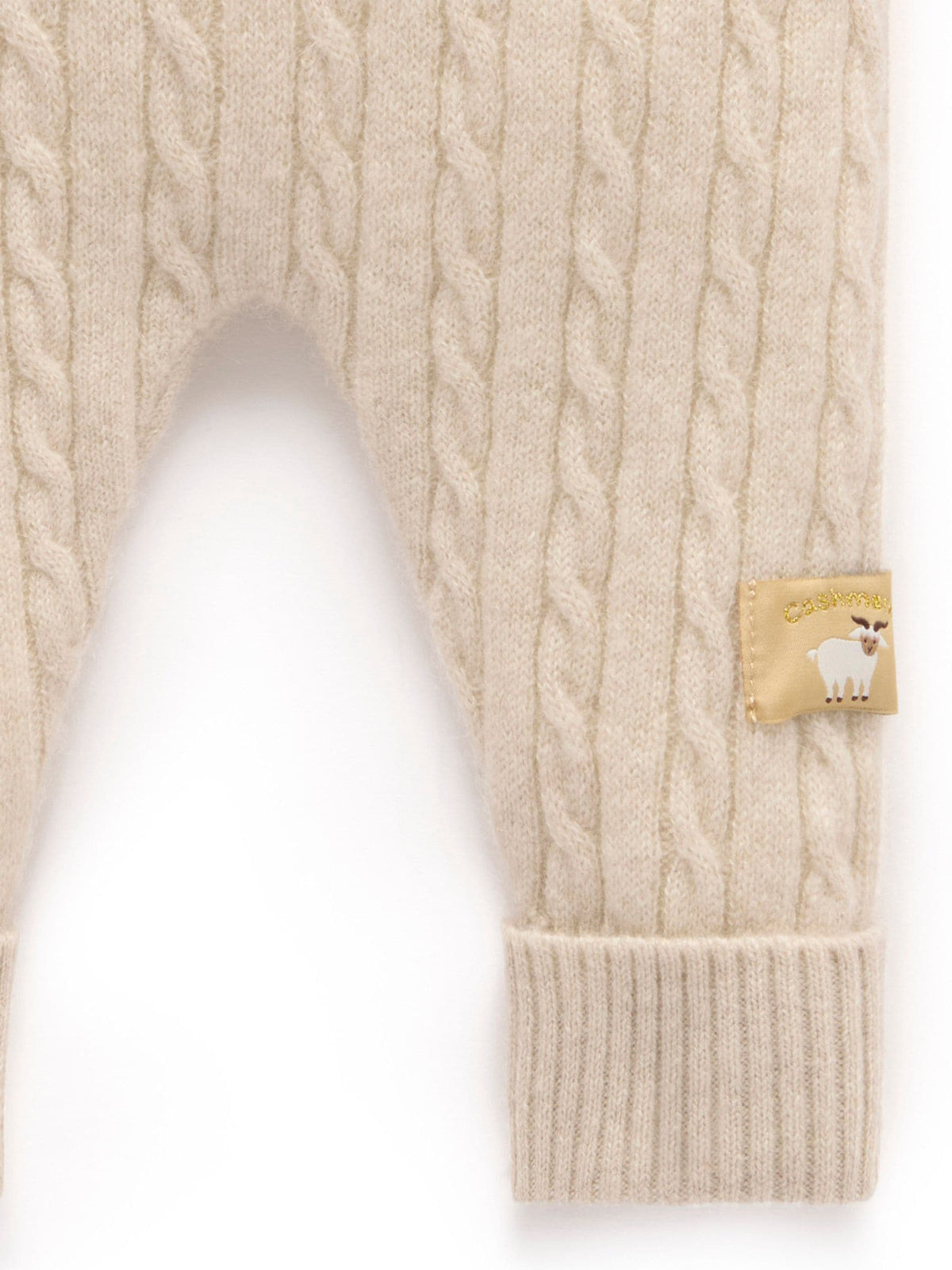 Purebaby Brown Cashmere Cable Stitch Leggings - image 3